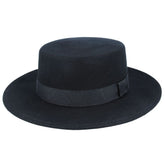 Wide Brim Pork Pie Hat 100% Wool Stiff Brim Boater Hat