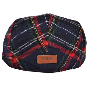 Men Scottish Tartan Wool Flat Caps