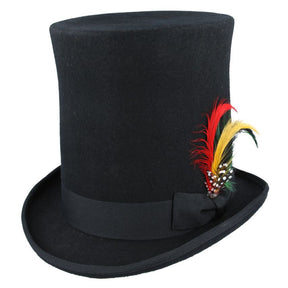 Stovepipe Wool Top Hat 8" Tall Abraham Lincoln Hat - Black