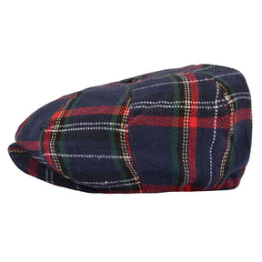 Men Scottish Tartan Newsboy Cap Wool Blend 8 Panel