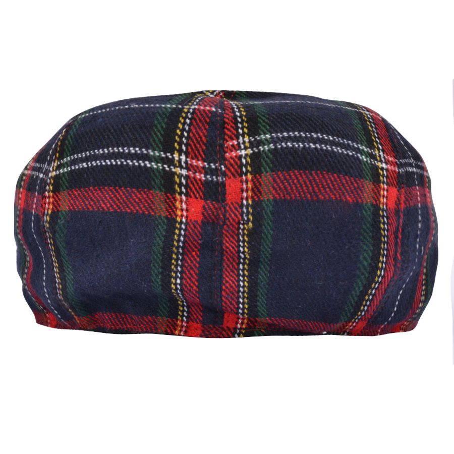 Men Scottish Tartan Newsboy Cap Wool Blend 8 Panel