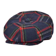 Men Scottish Tartan Newsboy Cap Wool Blend 8 Panel