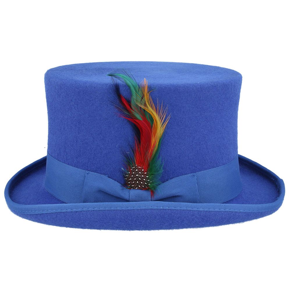 Super tall Top Hat- 'Rainbow Fire' - hand dyed handmade felt hand