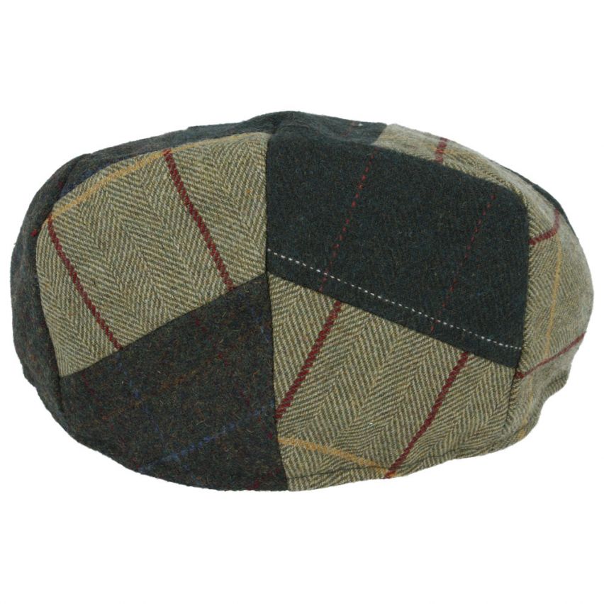 Men Country Tweed Patchwork Flat Cap