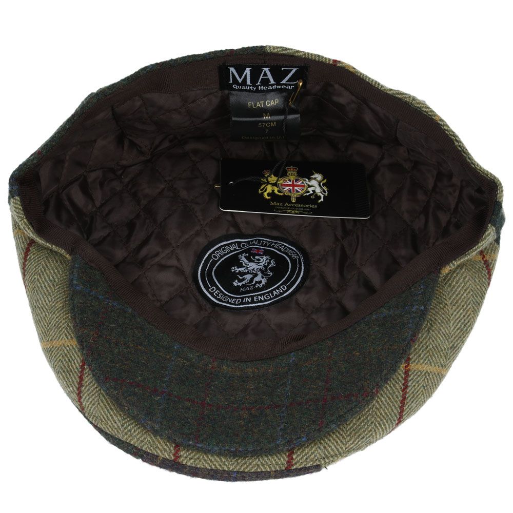 Men Country Tweed Patchwork Flat Cap