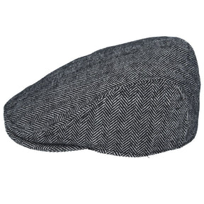 Men Country Tweed Herringbone Flat Cap