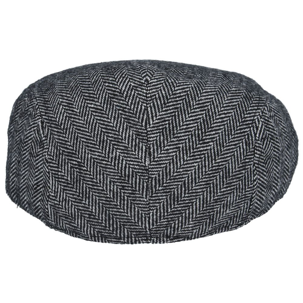 Men Country Tweed Herringbone Flat Cap