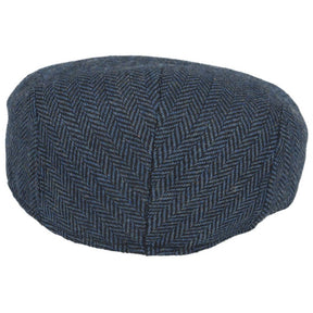 Men Country Tweed Herringbone Flat Cap