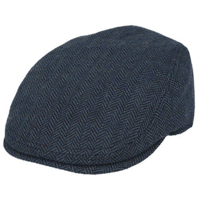 Men Country Tweed Herringbone Flat Cap