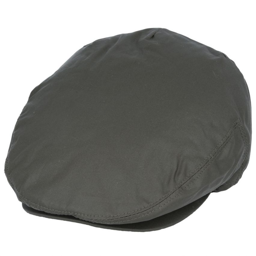 Men Water Repellent Oilcloth Flat Cap