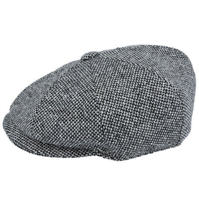 Newsboy Cap Salt & Pepper 8 Panel Wool Cap